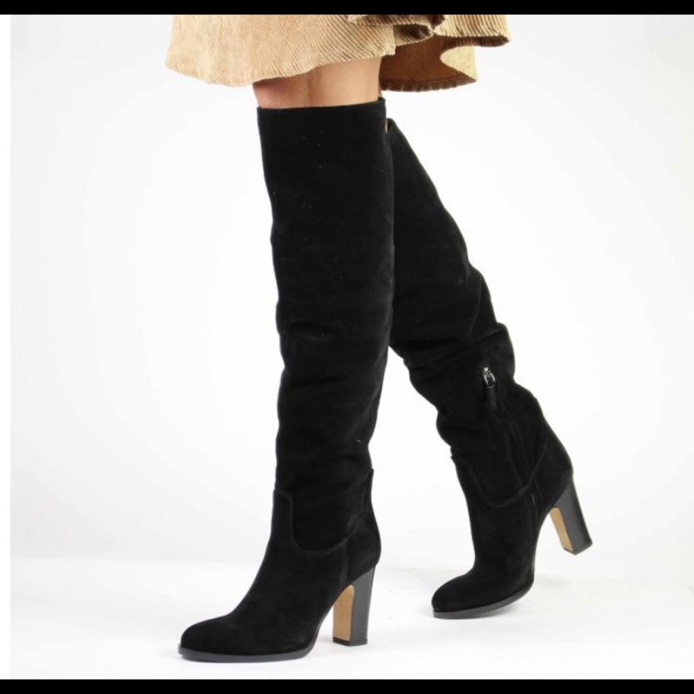 JULIE DEE Tall Black Suede Boots Size9